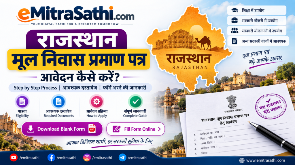 राजस्थान मूल निवास प्रमाण पत्र आवेदन कैसे करें? | Rajasthan Domicile Certificate Form 2026